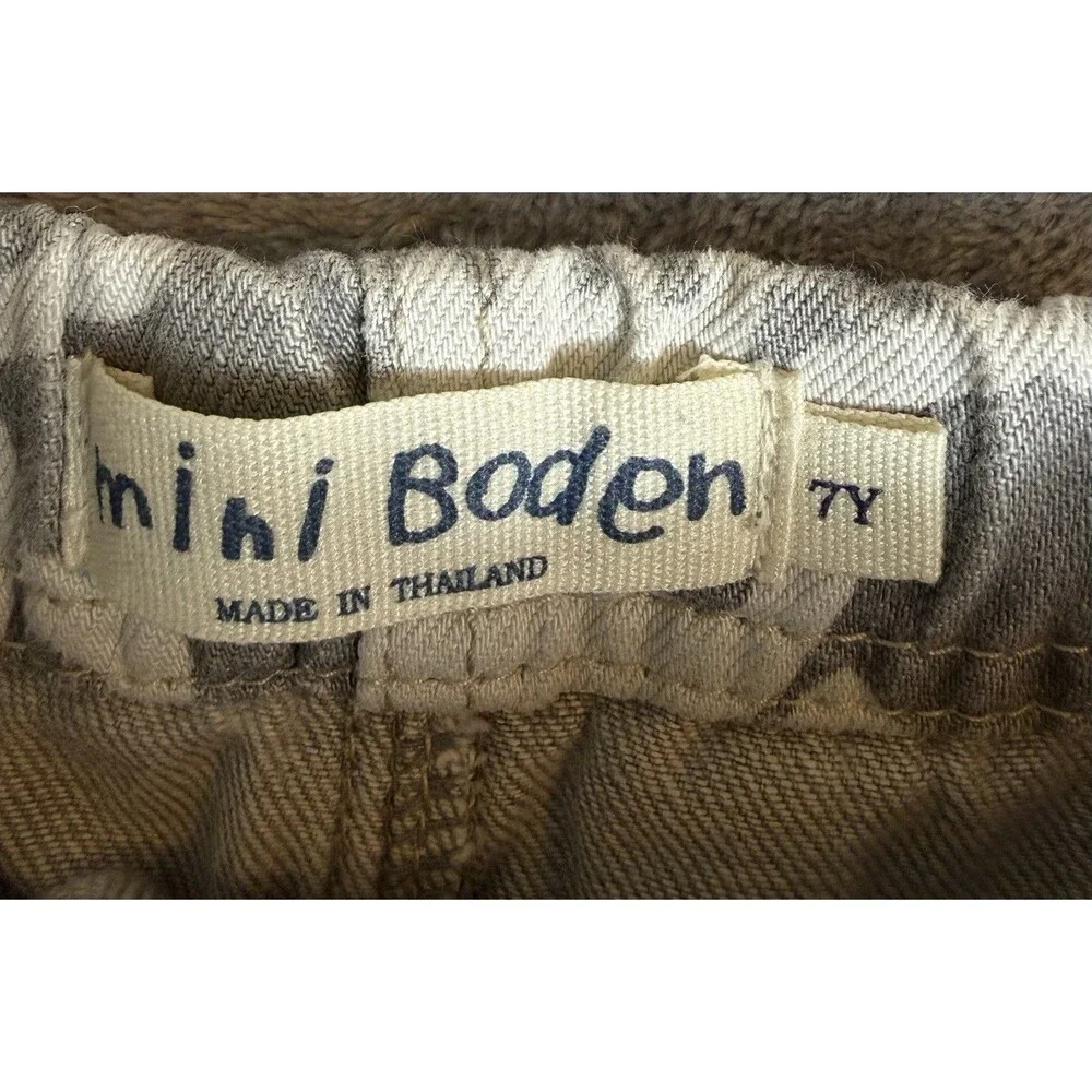 Mini Boden Skull Shorts Boys Size 7 Youth White Gray Inseam 11
